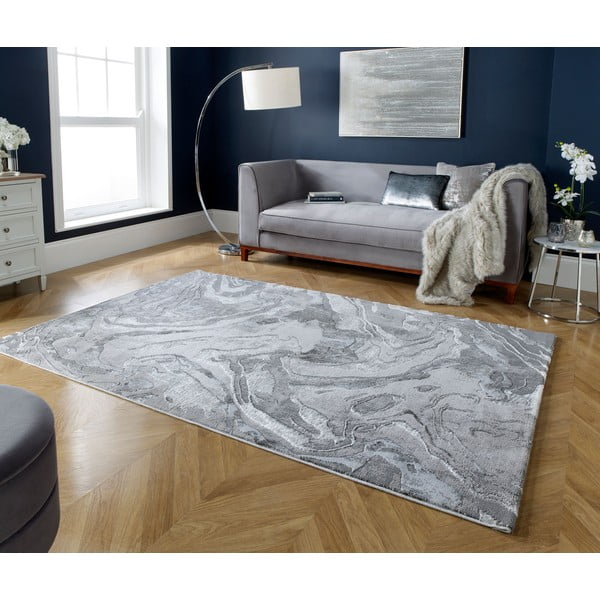 Pelēks/sudraba krāsas paklājs 200x290 cm Marbled – Flair Rugs-image-1