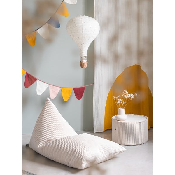 Krēmkrāsas velveta bērnu sēžammaiss Big Lounger – Wigiwama-image-3