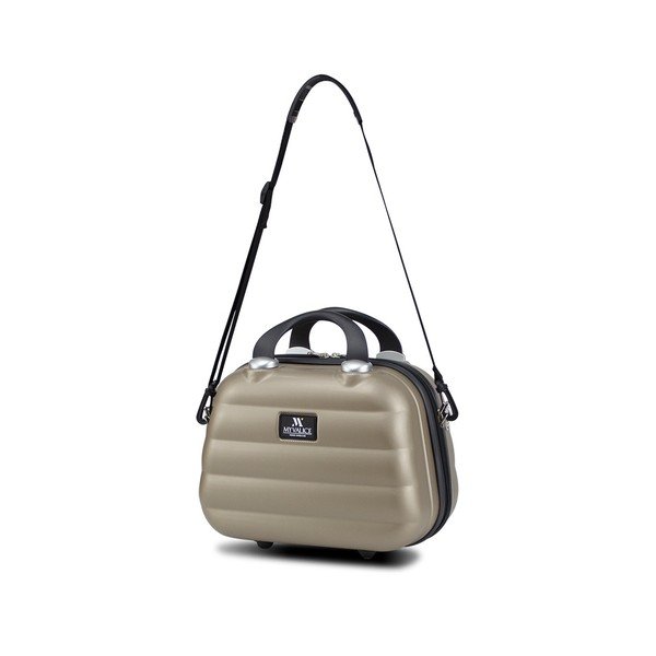 Sieviešu ceļojumu koferis zelta krāsā My Valice SMART BAG RESSNO Make Up & Hand Suitcase-image-1