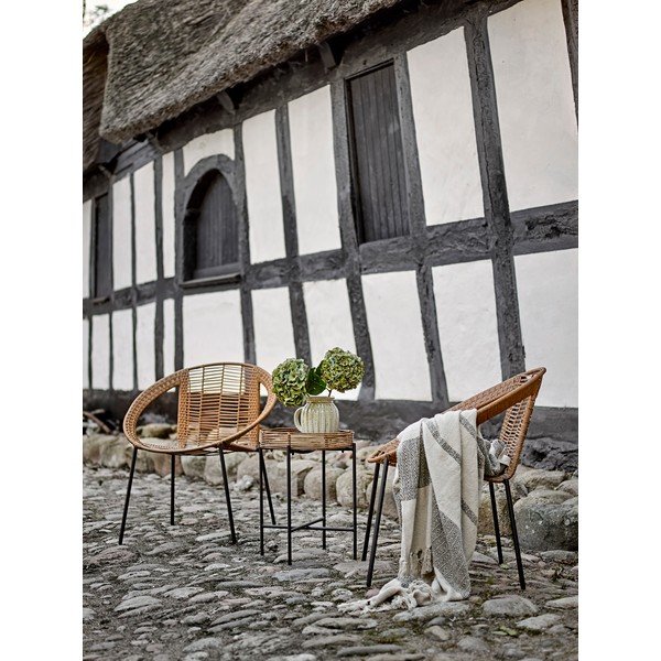 Dabīga toņa mākslīgās rotangpalmas dārza atpūtas komplekts 2 personām Dudine – Bloomingville-image-1