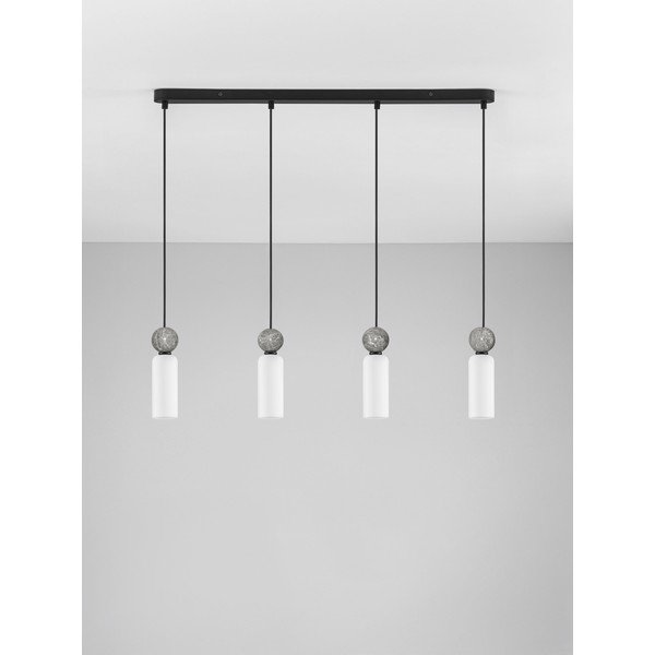 Matēti melna akmens piekaramā lampa ar stikla abažūru Filomena – Nova Luce-image-4
