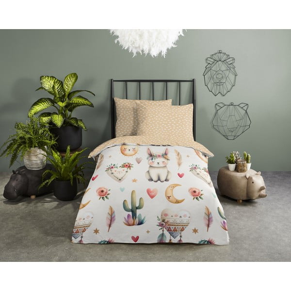 Bēša kokvilnas bērnu gultas veļa 100x135 cm Luz – Good Morning-image-1