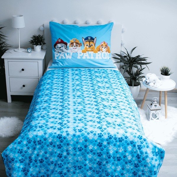 Kokvilnas bērnu gultas veļa ar spīduma efektu 140x200 cm Paw Patrol – Jerry Fabrics-image-2