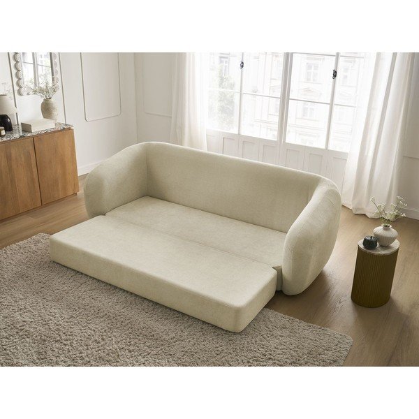 Pelēkbrūns salokāms dīvāns no šenila auduma 228 cm Neyo – Bobochic Paris-image-1