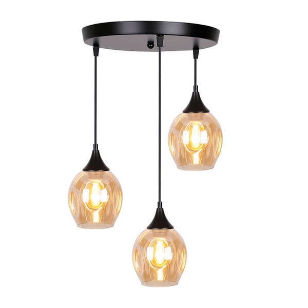Melna piekaramā lampa ar stikla abažūru Aspa – Candellux Lighting-image-2