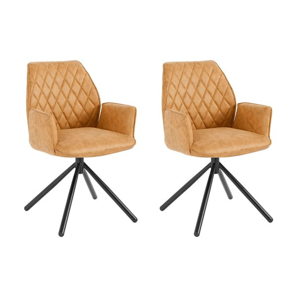 Dzelteni polsterēti ēdamistabas krēsli (2 gab.) Preston – Støraa-image-3