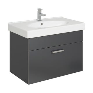 Tumši pelēks piekaramais skapītis ar izlietni bez maisītāja 80x57 cm Set 311 - Pelipal