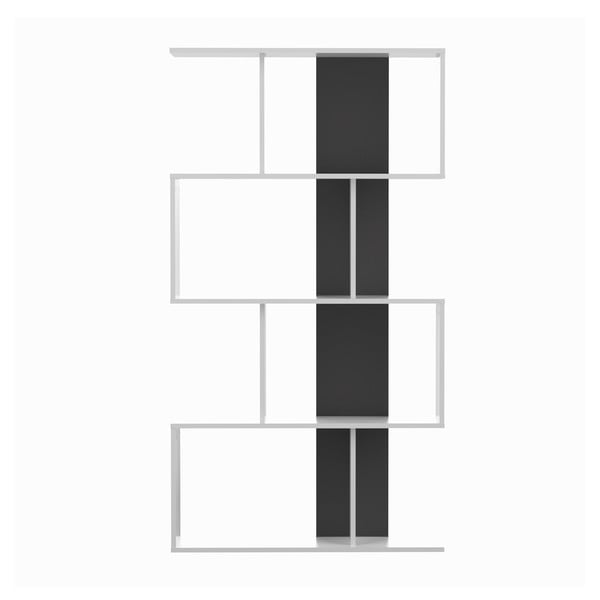 Balts/melns grāmatplaukts 89x165 cm Sigma – TemaHome