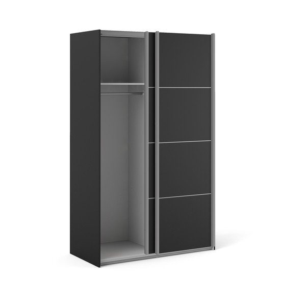 Melns drēbju skapis Tvilum Verona, 122 x 202 cm-image-2