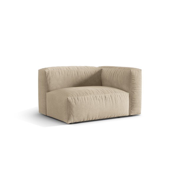 Bēša samta modulārā dīvāna daļa (ar labo stūri) Martina – Micadoni -image-1