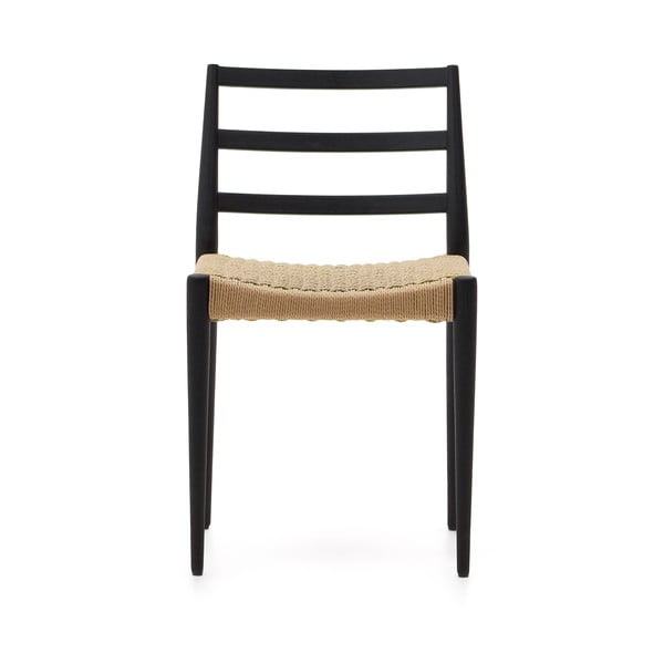 Melni/dabīga toņa ozola masīvkoka pusdienu krēsli (2 gab.) Analy – Kave Home-image-3