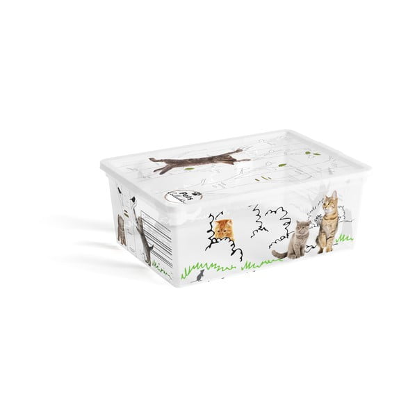 Balta plastmasas uzglabāšanas kaste ar vāku 37x26x15 cm C Box Style – KIS