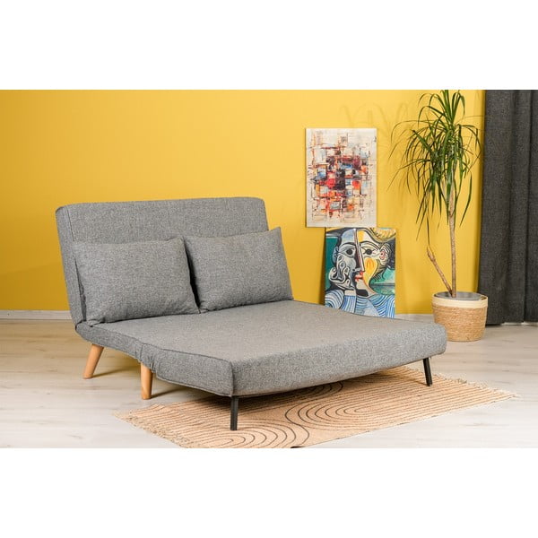 Pelēks izvelkamais dīvāns 120 cm Folde – Artie-image-2