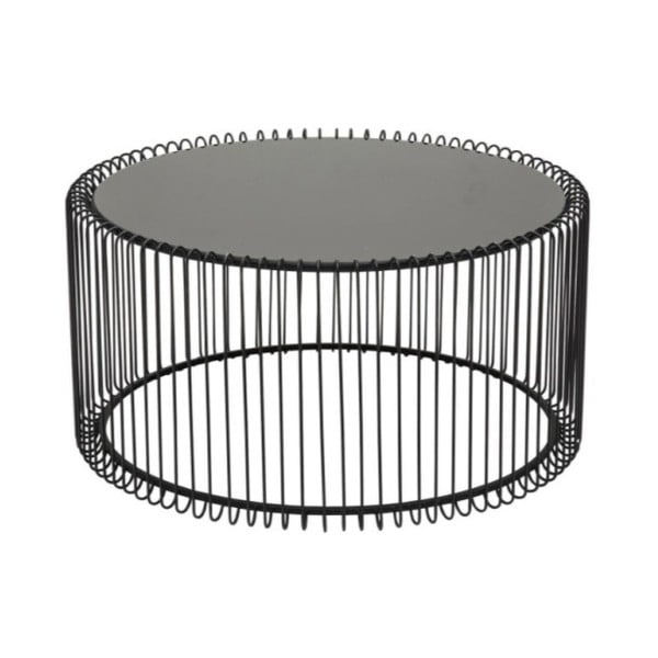 2 melnu sānu galdiņu komplekts Kare Design Wire Big-image-1