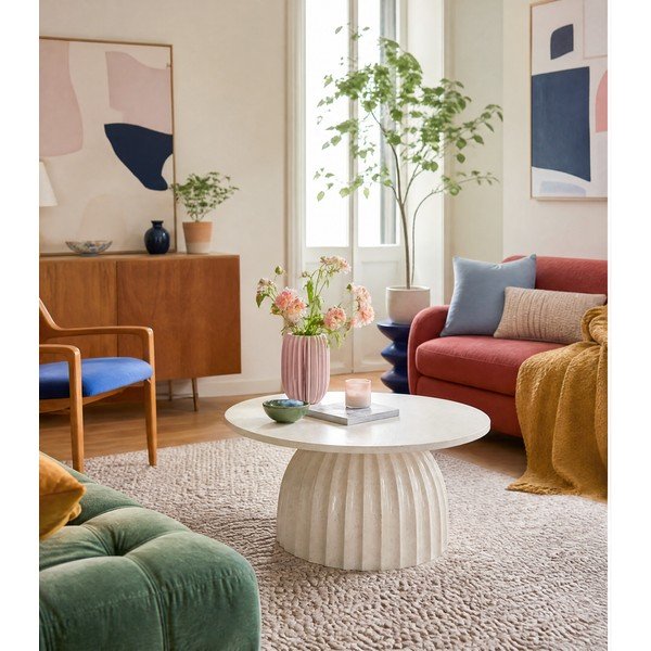 Metāla apaļš sānu galdiņš ø 70 cm Veglia – Light & Living-image-3