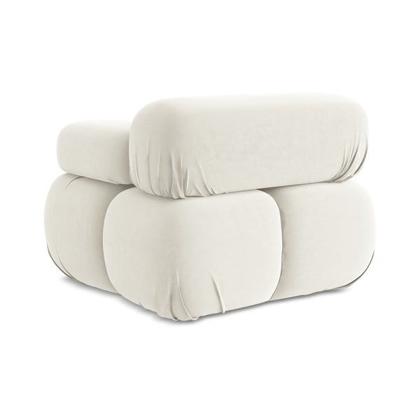 Balta samta modulārā dīvāna daļa (ar labo stūri) Lokua – Makamii-image-4