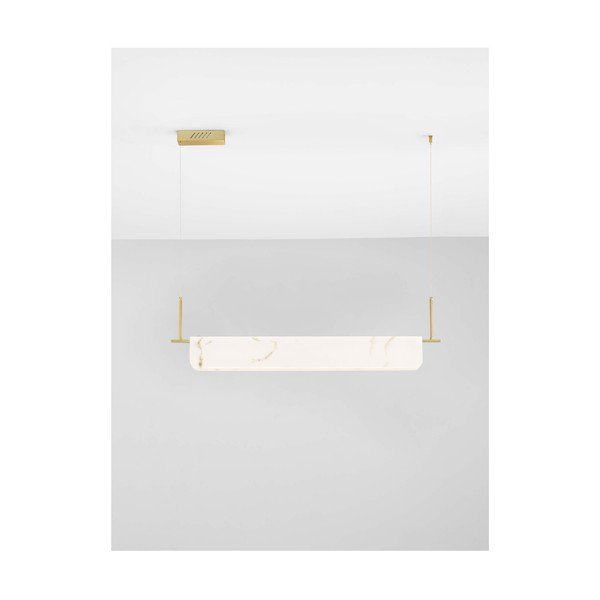 Krēmkrāsas/misiņa krāsas LED piekaramā lampa ar marmora imitāciju ar regulējamu spilgtumu Aider – Nova Luce-image-3