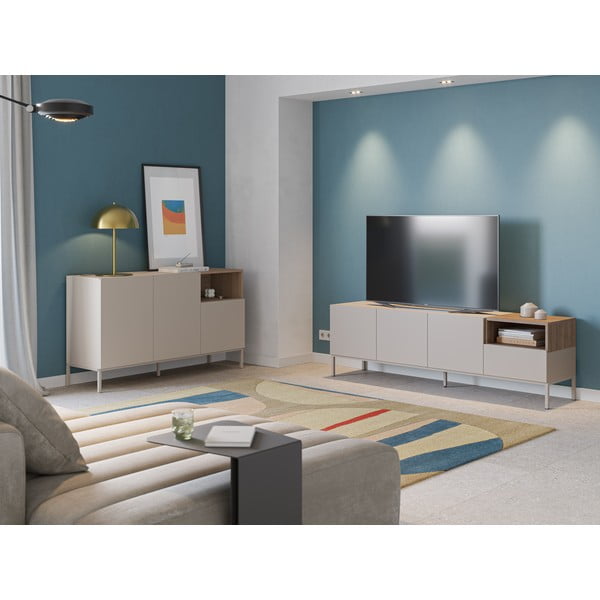 Krēmkrāsas kumode 140x80 cm Cailin – Marckeric-image-1