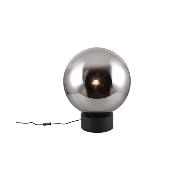 Melna LED galda lampa ar stikla abažūru (augstums 60 cm) Cipallone – CINQUE