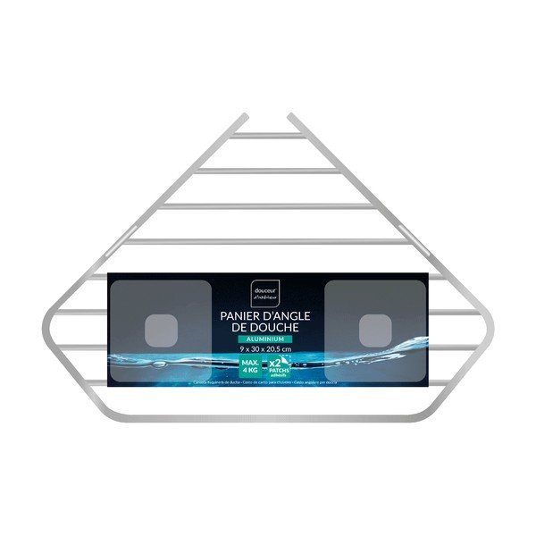 Spīdīgas sudraba krāsas alumīnija vannas istabas plaukts ar uzstādīšanu bez urbšanas/stūra Filaire Aluminium – douceur d'intérieur-image-2