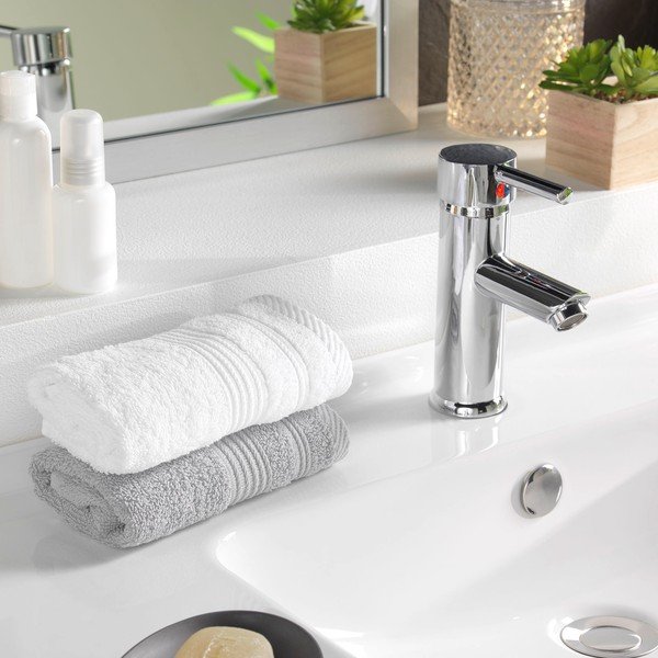 Balts frotē kokvilnas dvielis 30x50 cm Tendresse – douceur d'intérieur-image-1