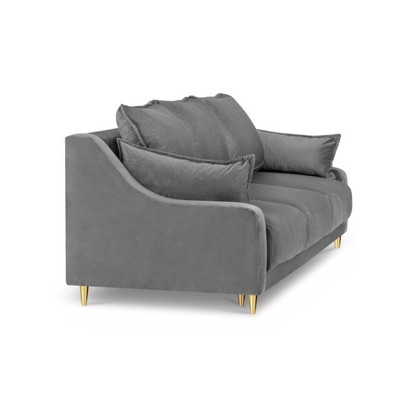 Gaiši pelēks izvelkamais dīvāns ar veļas kasti Mazzini Sofas Pansy, 215 cm-image-3