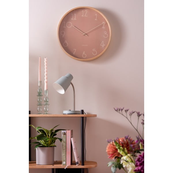 Rozā sienas pulkstenis Karlsson Sencillo, ø 40 cm-image-1