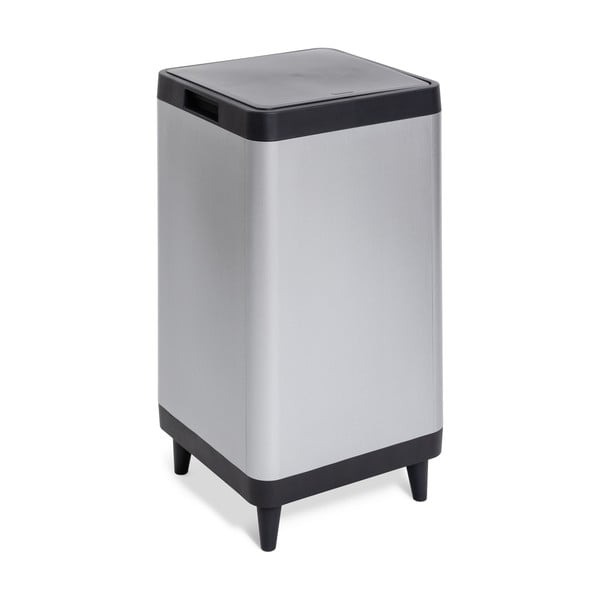 Sudraba krāsas ar pieskārienu atverama plastmasas atkritumu tvertne 80 l Berlino – DEA HOME