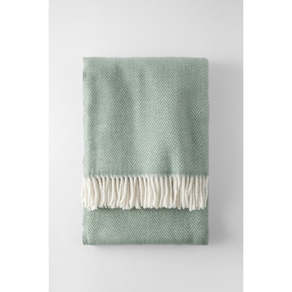 Gaiši zaļš pleds ar kokvilnu Euromant Skyline, 140 x 180 cm