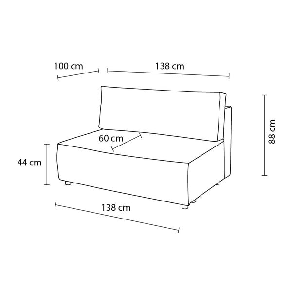 Gaiši brūns velveta modulārais dīvāns (vidējā moduļa) Nihad modular – Bobochic Paris-image-4