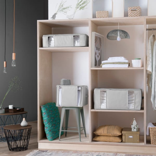 Vakuuma tekstila drēbju uzglabāšanas kaste ar stingrām malām 56x42x33 cm Granit – Compactor-image-1
