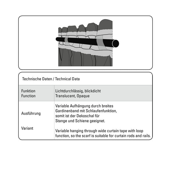 Pelēks aizkars 175x140 cm Etamine – Gardinia-image-4