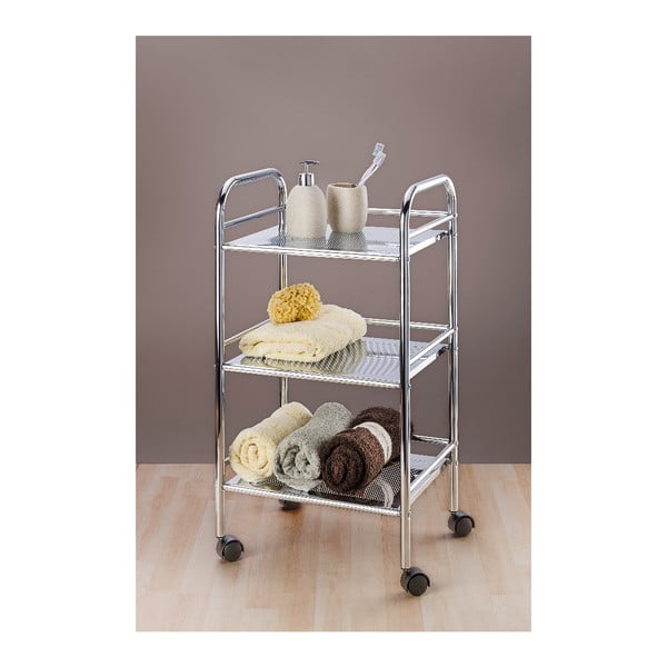 Metāla pārvietojams plaukts sudraba krāsā 41x75 cm – Wenko-image-1