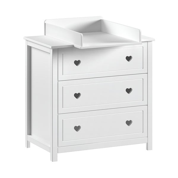 Balta bērnu kumode ar pārtinamo galdiņu 90x103x73 cm Amori – Vipack