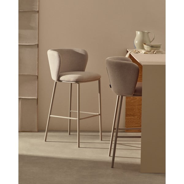 Bēšs bāra krēsls (sēdekļa augstums 65 cm) Ciselia – Kave Home-image-1