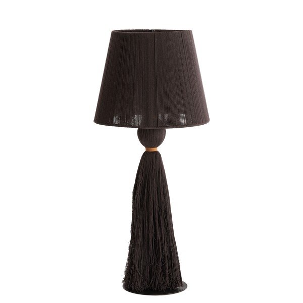 Tumši brūna galda lampa ar auduma abažūru (augstums 58 cm) Espino – Light & Living