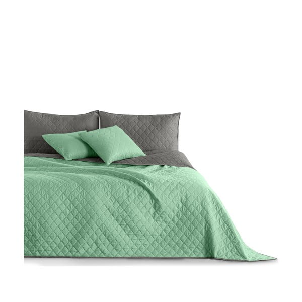Zaļa mikrošķiedras gultas pārklājs DecoKing Axel, 200 x 220 cm