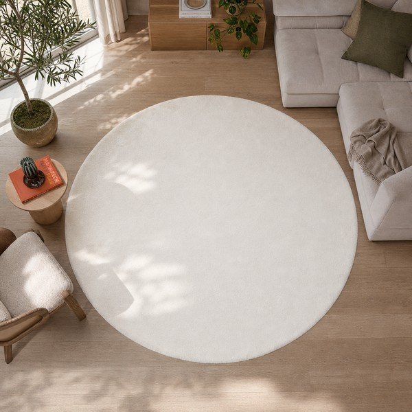 Balts paklājs Universal Fox Liso, Ø 120 cm-image-4