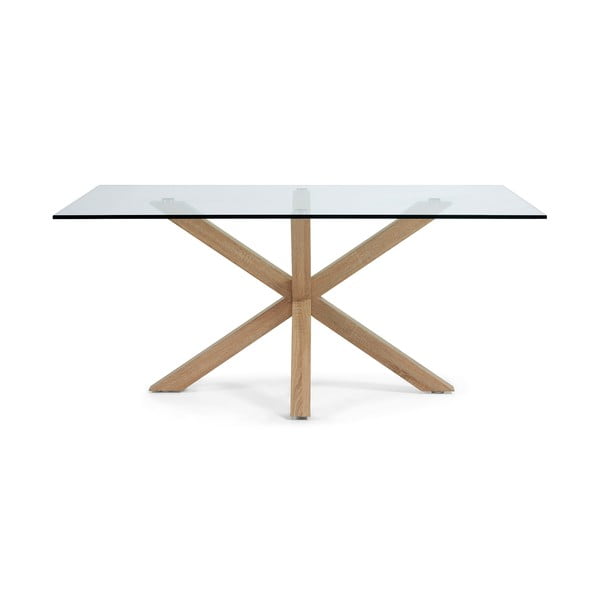 Stikla ēdamgalds ar dabīgu pamatni Kave Home, 160 x 90 cm-image-2