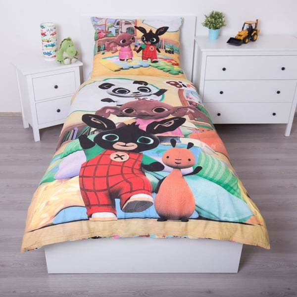 Vienguļamā kokvilnas bērnu gultas veļa 140x200 cm Bing – Jerry Fabrics-image-1