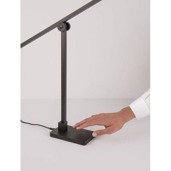 Matēti melna metāla LED galda lampa ar saliekamu konstrukciju/ar regulējamu spilgtumu (augstums 47 cm) Tenso – Nova Luce-image-3