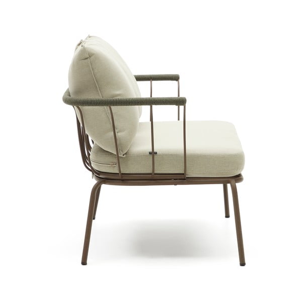 Gaiši zaļš/bēšs dārza dīvāns Salguer – Kave Home-image-3