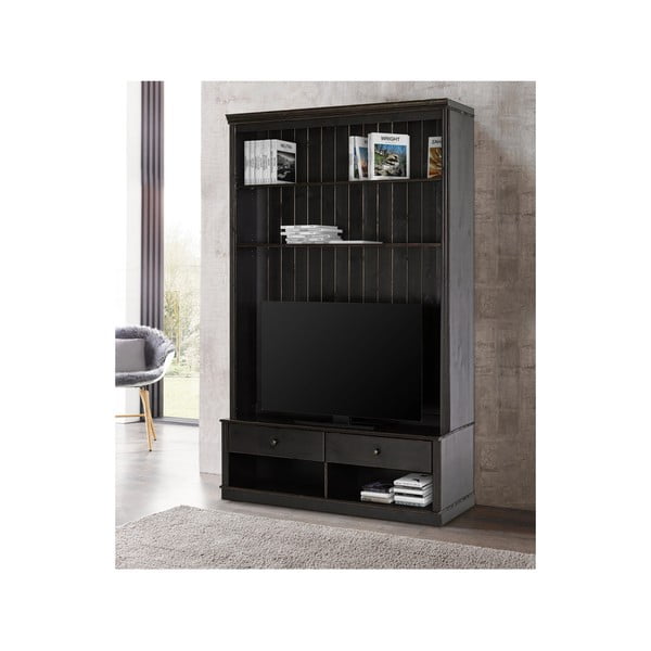 Brūns priedes masīvkoka TV plauktu komplekts 140x223 cm Anita – Støraa-image-3