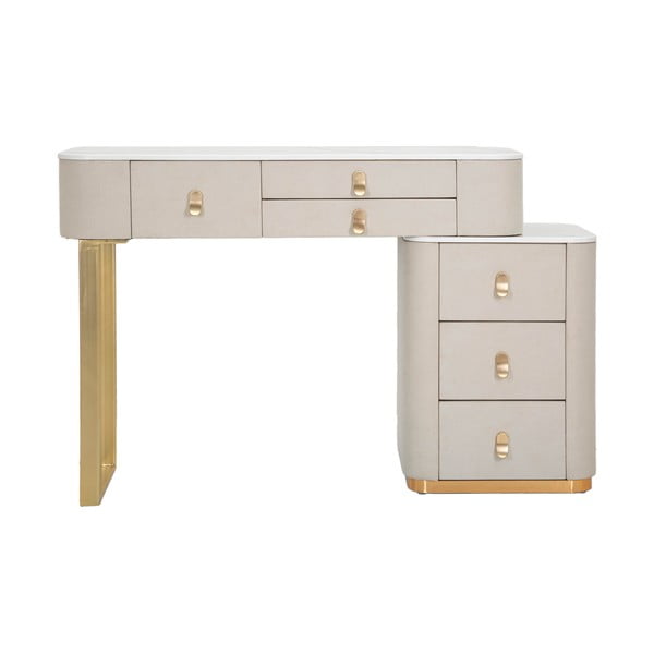 Bēšs/zelta krāsas konsoles galds 40x120 cm Beauty – Mauro Ferretti-image-4