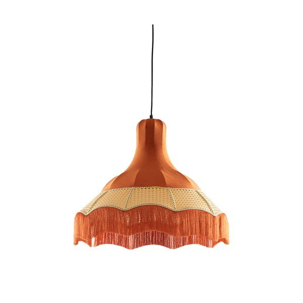 Oranža piekaramā lampa ar auduma abažūru ø 50 cm Mizia – Light & Living-image-2