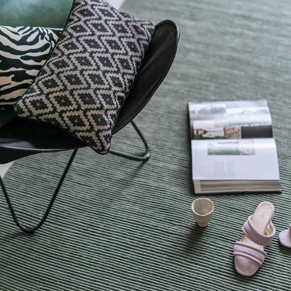 Tumši zaļš džutas paklājs 75x245 cm Ribbon – Mette Ditmer Denmark-image-4