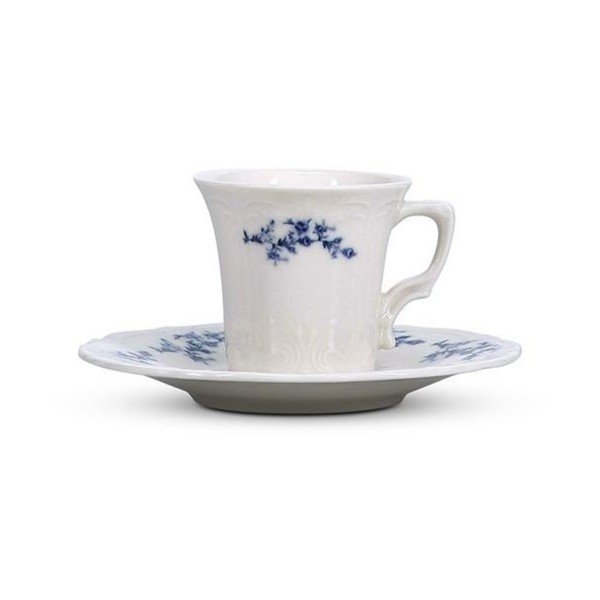 Balta/zila porcelāna apakštasīte ø 12 cm Retro – BonBistro-image-3