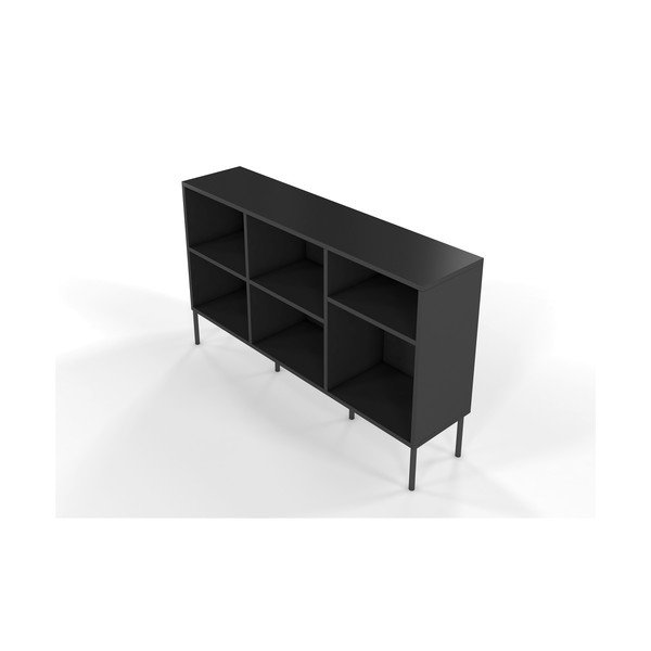 Melns zems grāmatplaukts Skandica Mirka-image-3