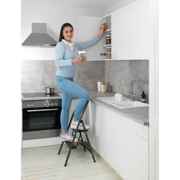 Pelēkas trepes Wenko Compact, augstums 91,5 cm-image-1