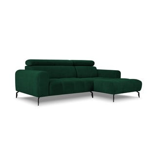 Tumši zaļš samta stūra dīvāns Milo Casa Nico, labais stūris